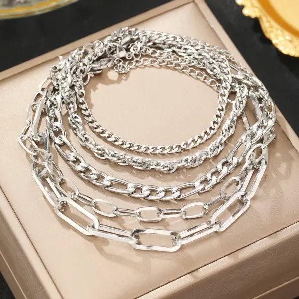 Multi-Style Stainless Steel Chain Bracelet for Women - Image 4