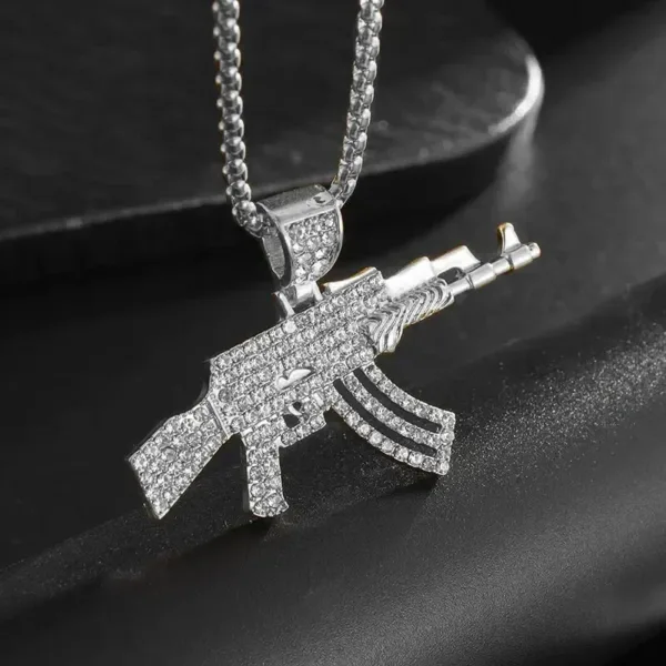 Hip-Hop Iced Out Spades Card Pendant Necklace - Image 31