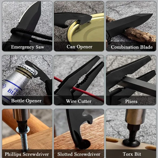 Multifunctional Black Multi-Tool with Screwdriver Set - Image 5
