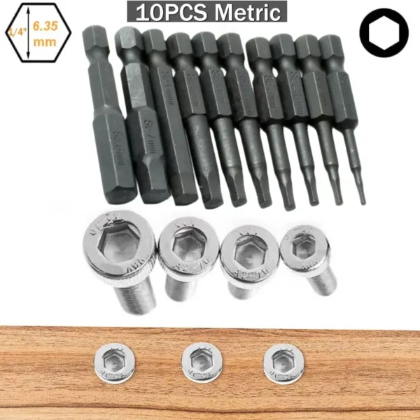 Hex Head Allen Wrench Bit Set S2 Steel - Image 6