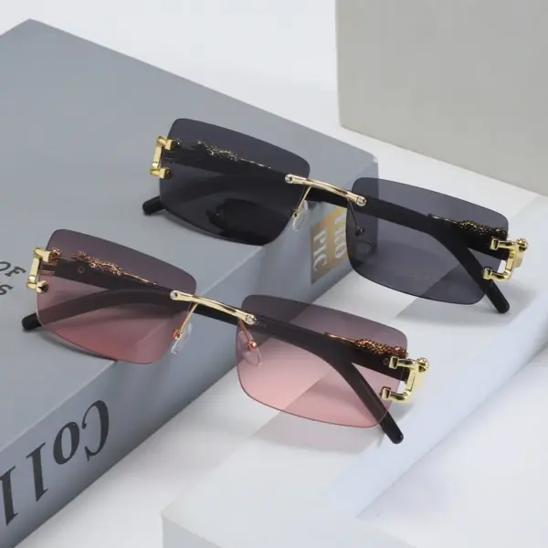 Fashionable Frameless Rectangular Sunglasses - Image 3