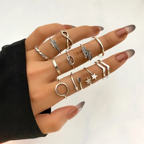 Silver Cross Ring Set for Women and Girls - Image 13