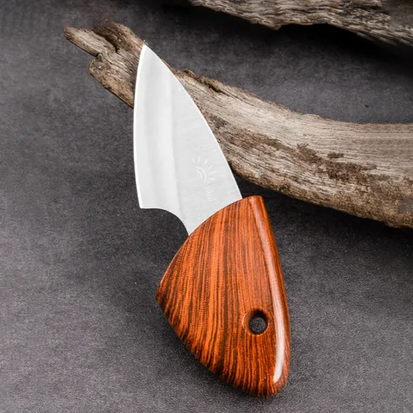 Portable Wooden Handle EDC Pocket Knife - Image 4