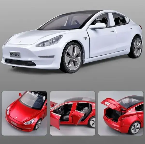 1:32 Tesla Model 3 Alloy Diecast Car Model - Image 2