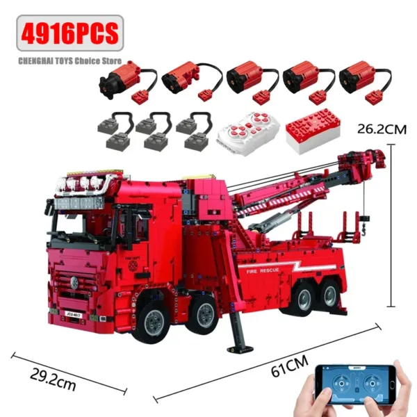 Electric Remote Control Crane Truck Building Set - Image 7