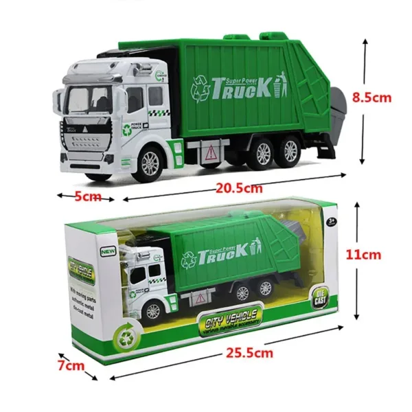 Diecast Mini Garbage Truck Toy for Kids - Image 6