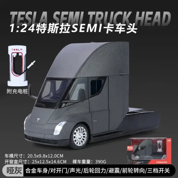 24 Simulation Tesla SEMI Truck Model Toy - Image 7