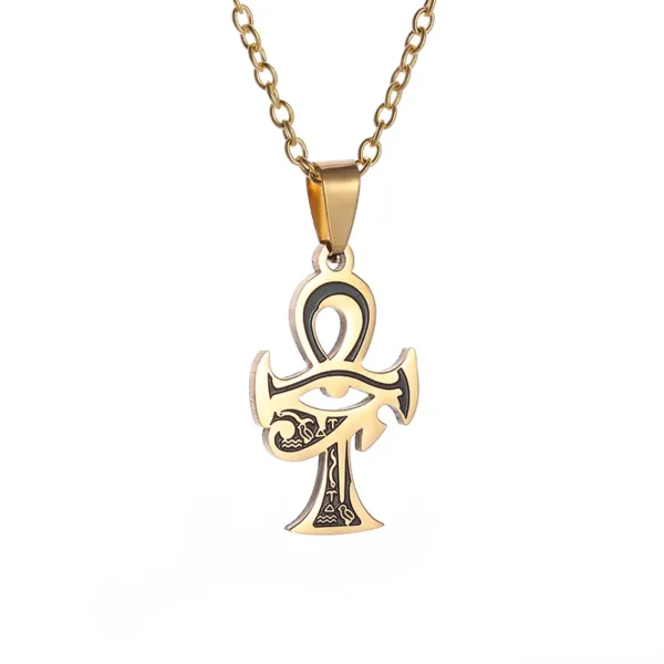 Anubis Cross Stainless Steel Pendant Necklace - Image 8