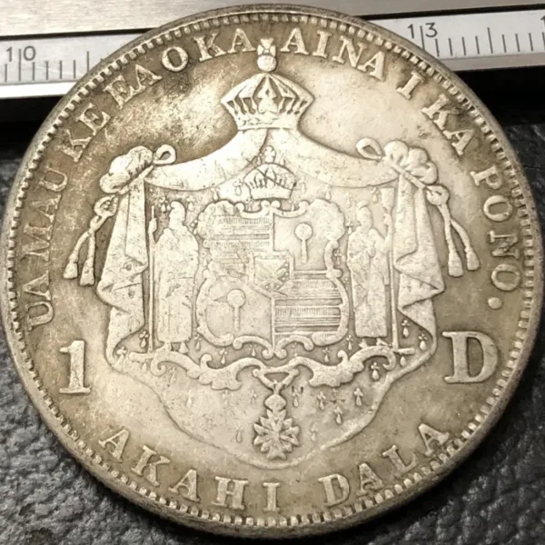 1883 Hawaii Silver Plated Dollar Replica - Image 3