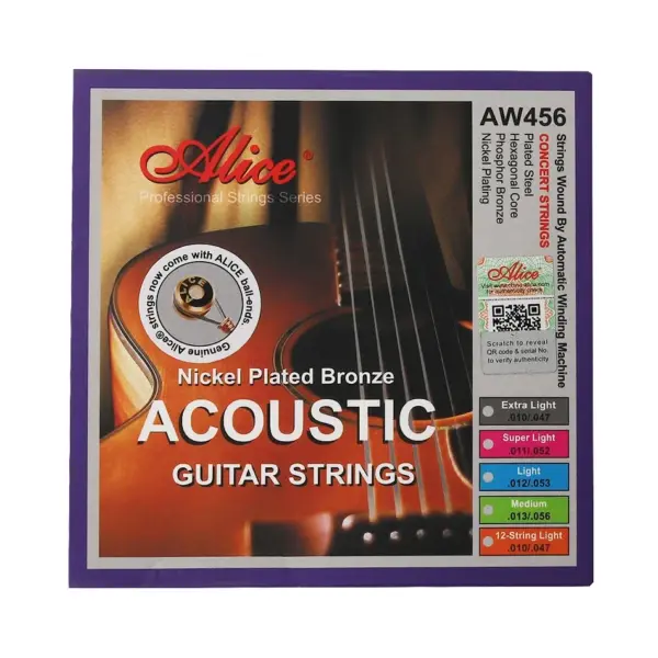 Alice AW456 Nickel Plated Bronze Guitar Strings Set