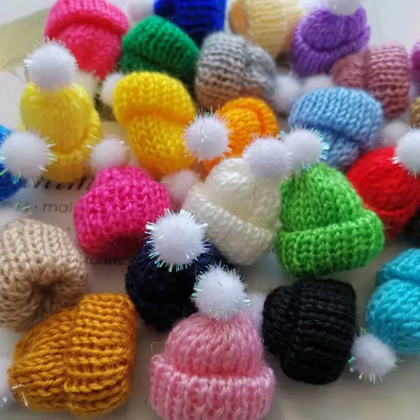 10Pcs Mini Woolen Yarn Doll Hats