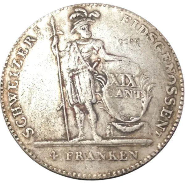 1814 Swiss 4 Franken Silver Plated Coin