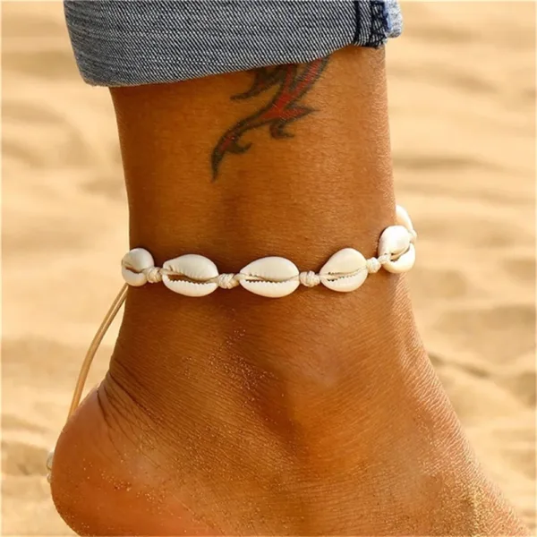 Summer Beach Stone Chain Anklet Set - Image 8