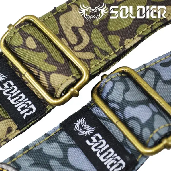 Adjustable Camouflage Guitar Strap with Leather Ends - Image 3