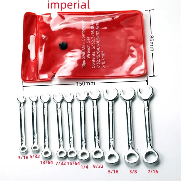 10-Piece Mini Wrench Set with Key Ring - Image 4