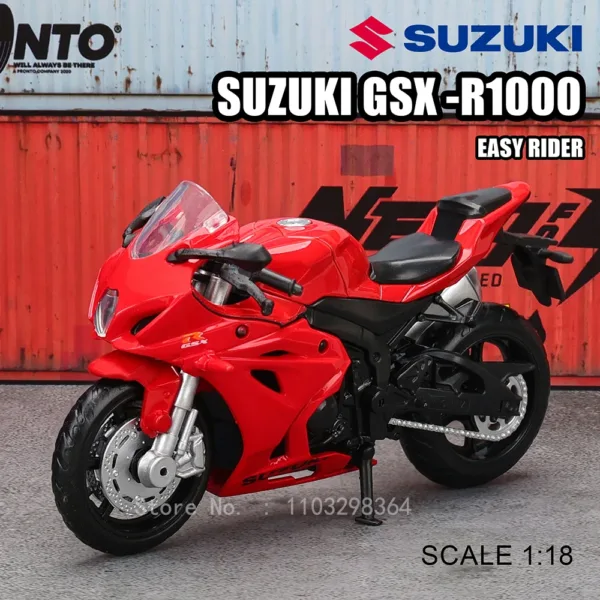 1:18 Suzuki GSX-R1000 Diecast Motorcycle Model - Image 3