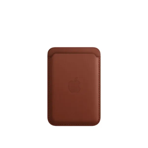 Brown Apple MagSafe Leather Wallet for iPhone