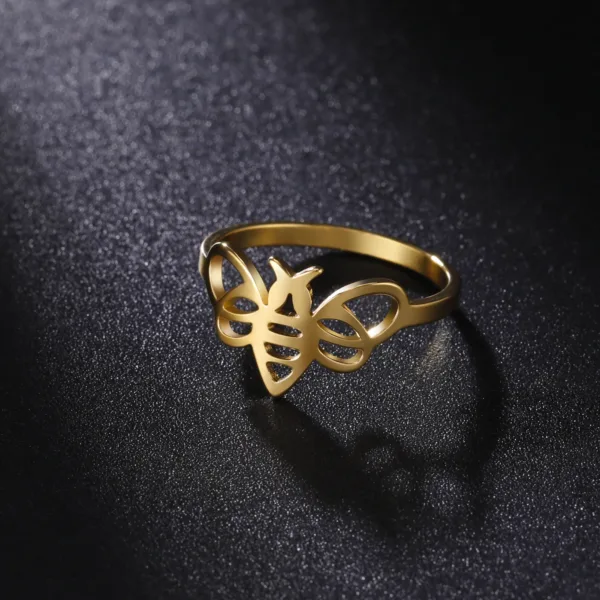 Cute Bee Stainless Steel Fashion Ring - Image 5