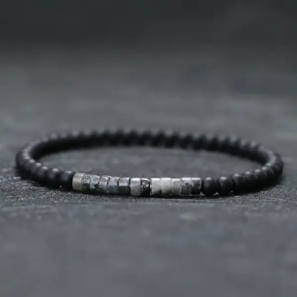 Unisex 4mm Emperor Onyx Bead Bracelet - Image 2
