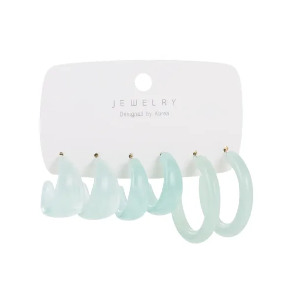 Acrylic Geometric Hoop Earring Set for Women - Image 16