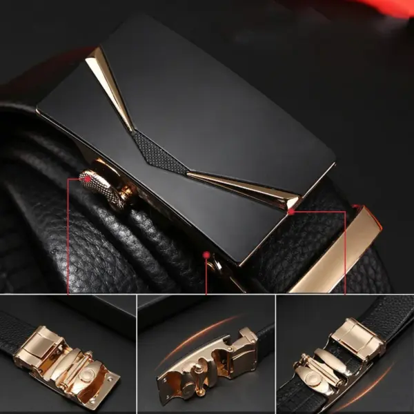 Men's Genuine Leather Automatic Ratchet Belt - Image 5