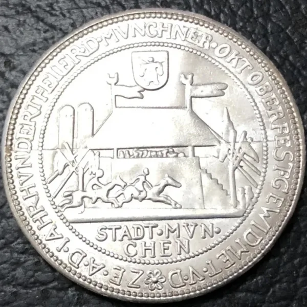 1910 Munich Beer Festival Silver Copy Coin - Image 3