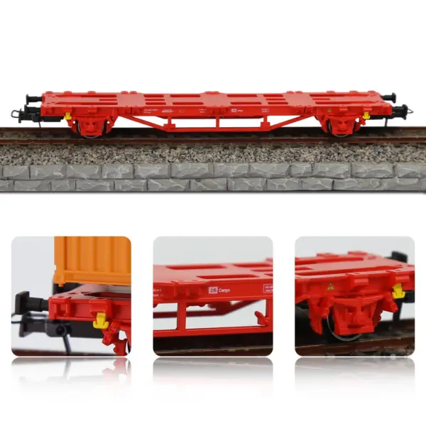 HO Scale Flat Car with 20ft and 40ft Containers - Image 2