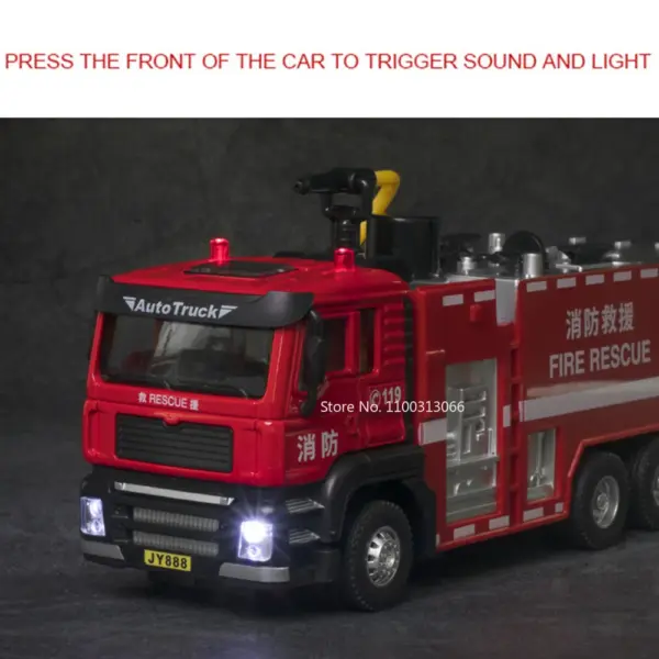 1/50 Scale Ladder Fire Engine Model Toy - Image 5