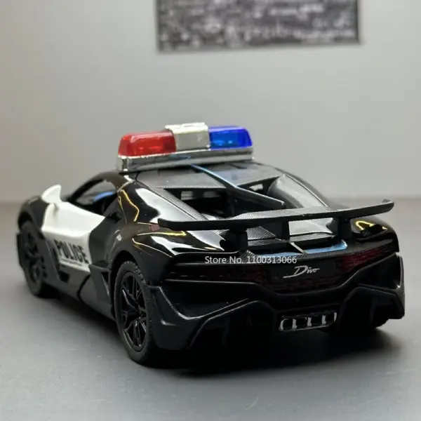 1/32 Bugatti Police Car Metal Diecast Toy - Image 4