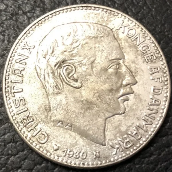 1930 Denmark 2 Kroner Replica Silver Coin - Image 2