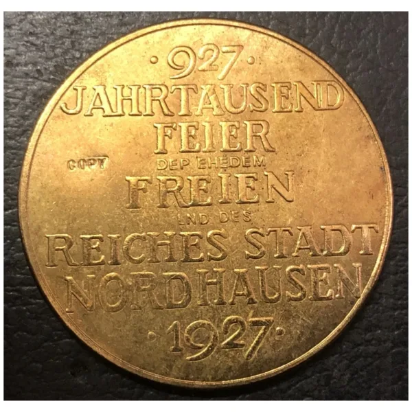 1927 Commemorative Bronze Medal Copy 45mm - Image 3