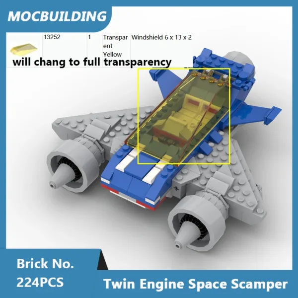 MOC Building Blocks Twin Engine Space Scamper Set - Image 2