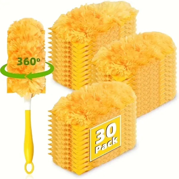 30 Pack Microfiber Duster Refills with Handle