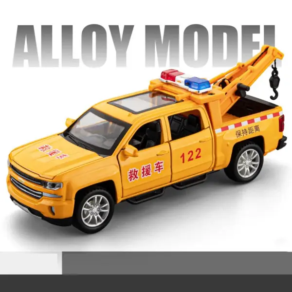 1/32 Diecast Alloy Rescue Trailer Car Toy - Image 8