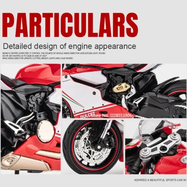 1:12 Scale Ducati 1199 Motorcycle Model Toy - Image 6