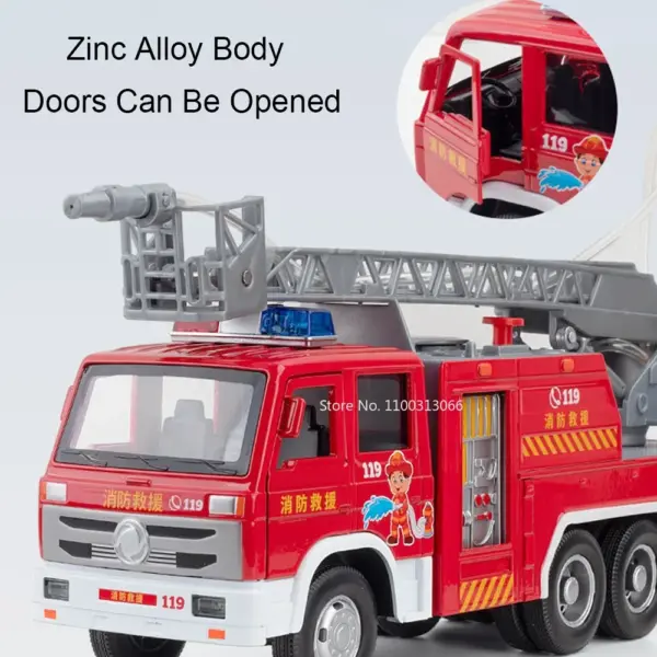 1:32 Diecast Fire Engine Toy with Sound - Image 4