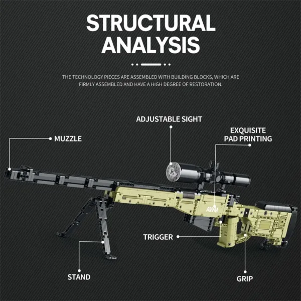 AWM Sniper Rifle Building Block Set 1336pcs - Image 5