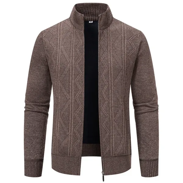 Men's Thick Fleece Cardigan with Pockets - Image 11