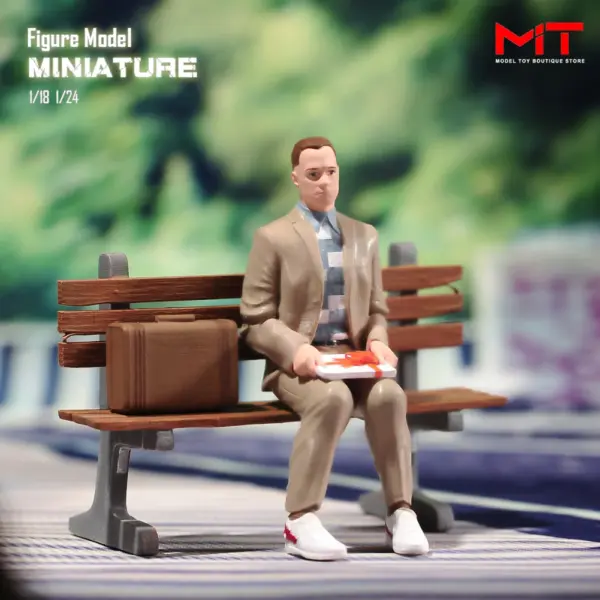 Miniature Model Man on Bench 1/87 to 1/24 - Image 3