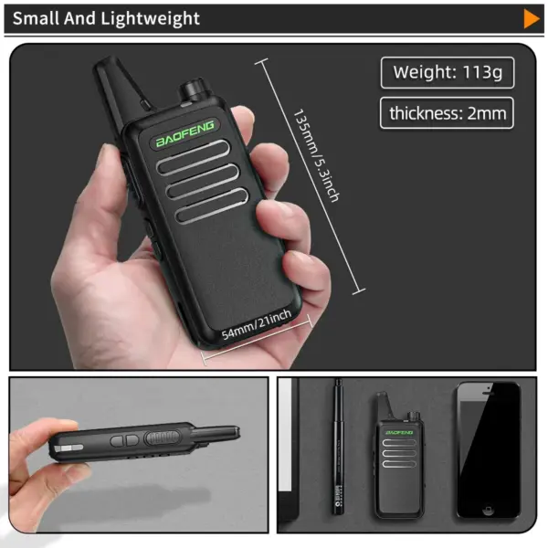 Baofeng BF-T20 Mini Walkie Talkie - 2 Pack - Image 3