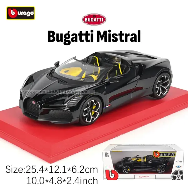 Bburago 1:18 Bugatti Mistral Diecast Model Car - Image 14