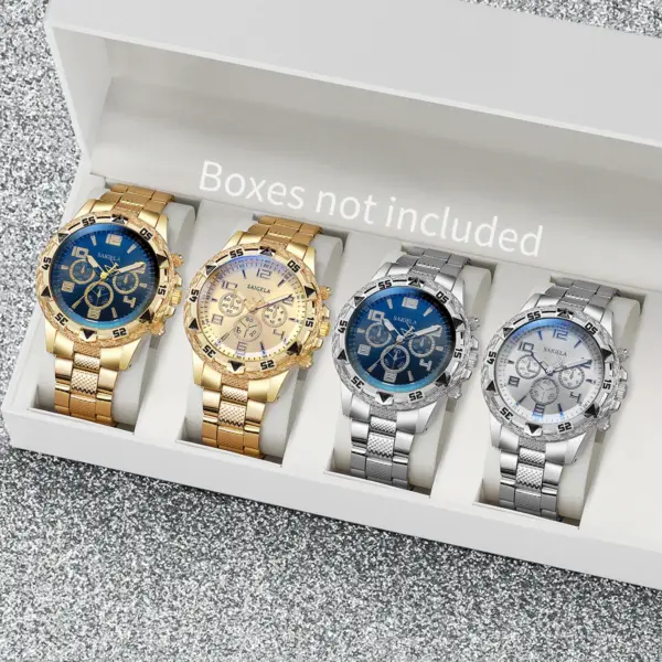 4pcs Men's Quartz Watches Fashion Set