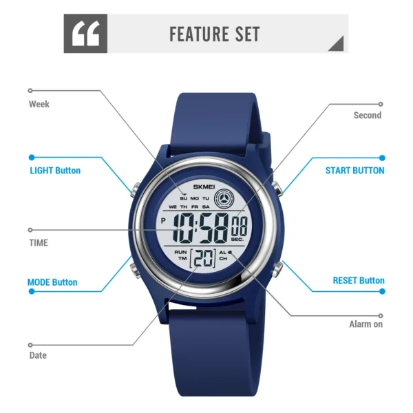 Fashion Digital Countdown Waterproof Women's Watch - Image 5