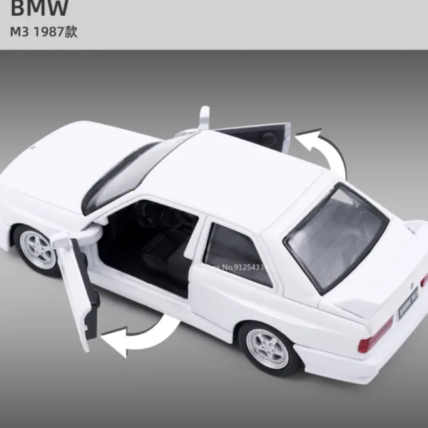 1/36 BMW M3 E30 1987 Diecast Model Car - Image 5