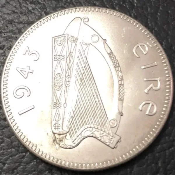 1943 Ireland Antique Replica 1/2 Coroin Coin - Image 3