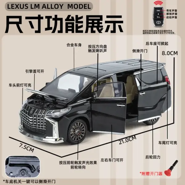 1:24 Toyota Alphard Alloy Model Car Toy - Image 2