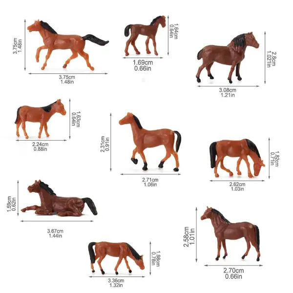 30pcs HO Scale Brown Horse Model Set - Image 6