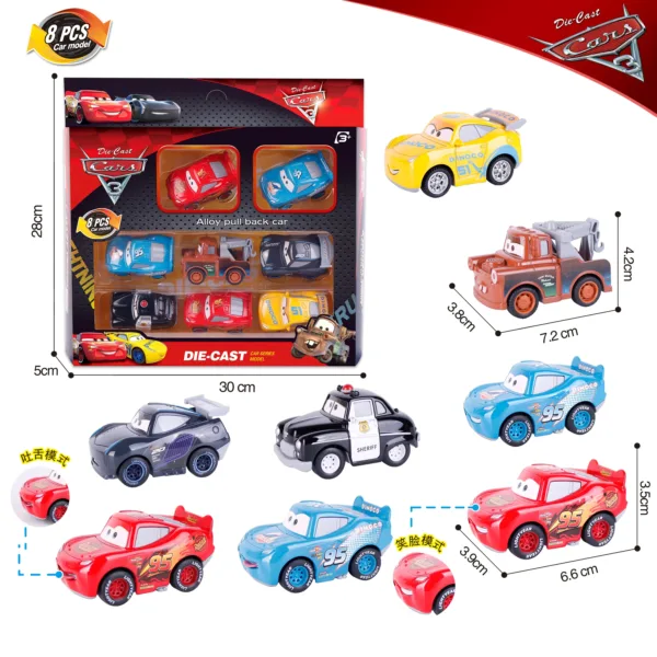 8pcs Disney Pixar Cars Toy Vehicle Set