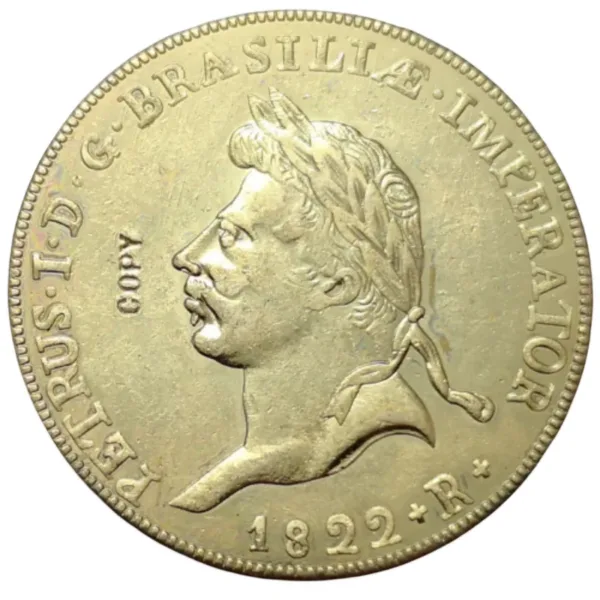 1822 Brazil Gold Plated Replica Coin