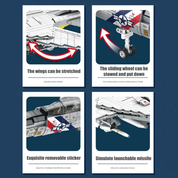 F-14 Tomcat Fighter Model Building Blocks Set - Image 4